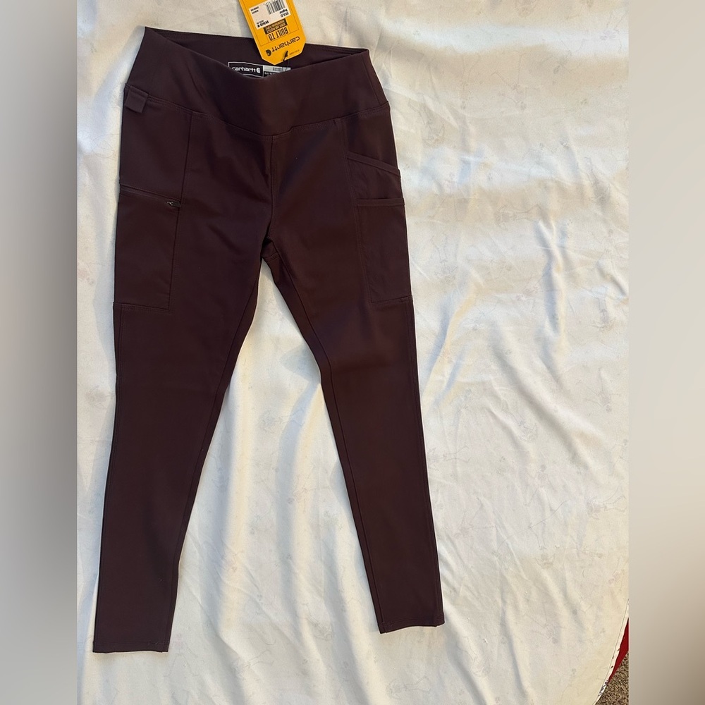 NWT Women’s Carhartt Reddish-Brown High-Waisted Leggings - Picture 1 of 5